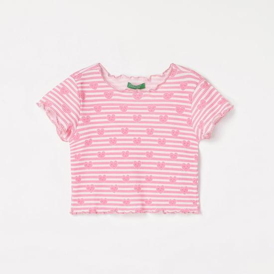 united colors of benetton girls striped round neck top