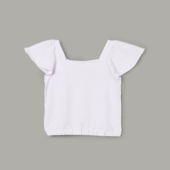 united colors of benetton girls textured casual top