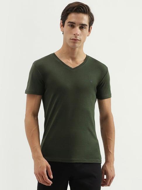 united colors of benetton green cotton regular fit t-shirt