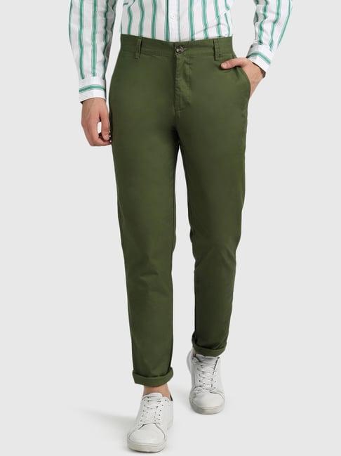 united colors of benetton green cotton slim fit chinos