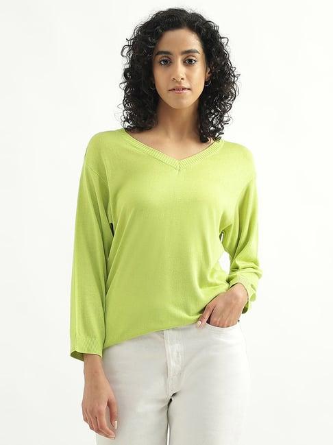 united colors of benetton green regular fit sweater