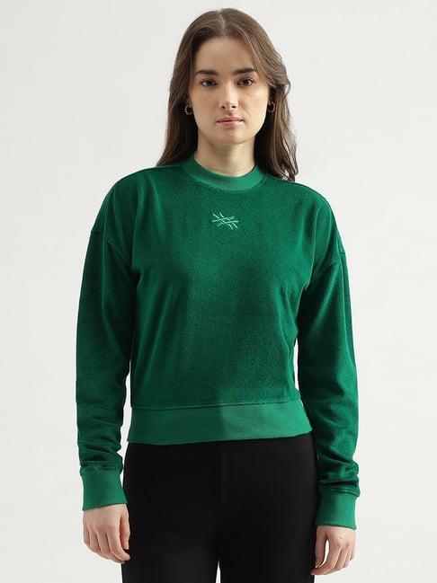 united colors of benetton green regular fit sweatshirt