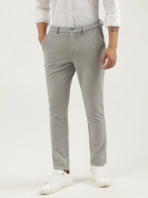 united colors of benetton grey slim fit flat front trousers