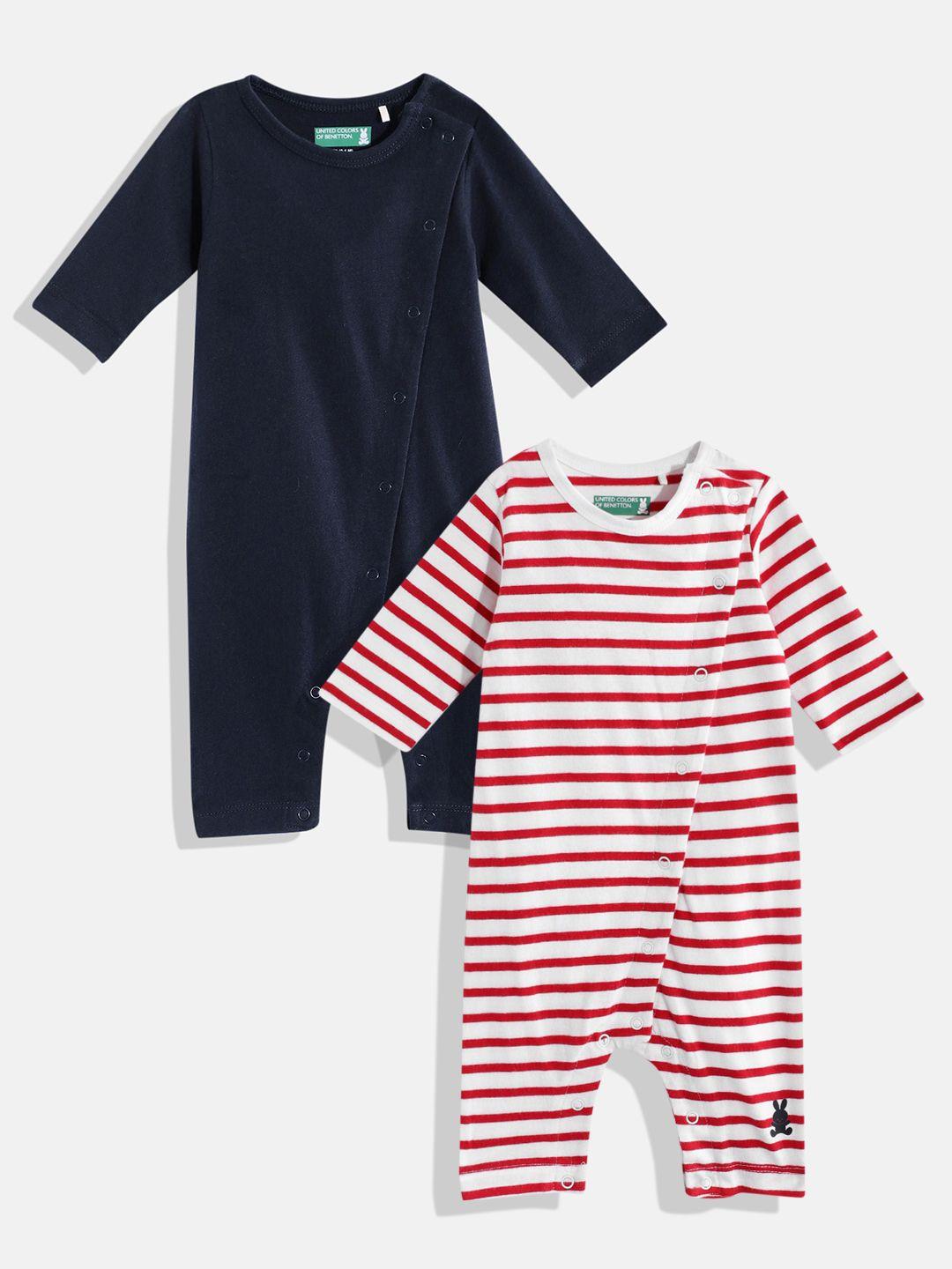 united colors of benetton infant boys pack of 2 pure cotton rompers
