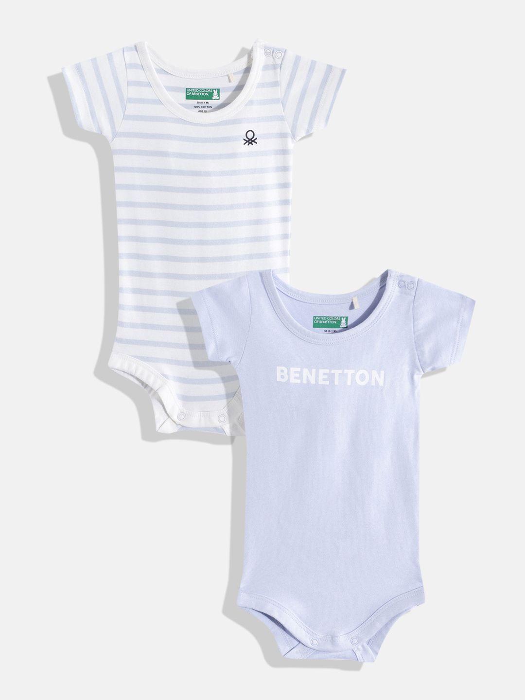 united colors of benetton infant boys pack of 2 pure cotton rompers
