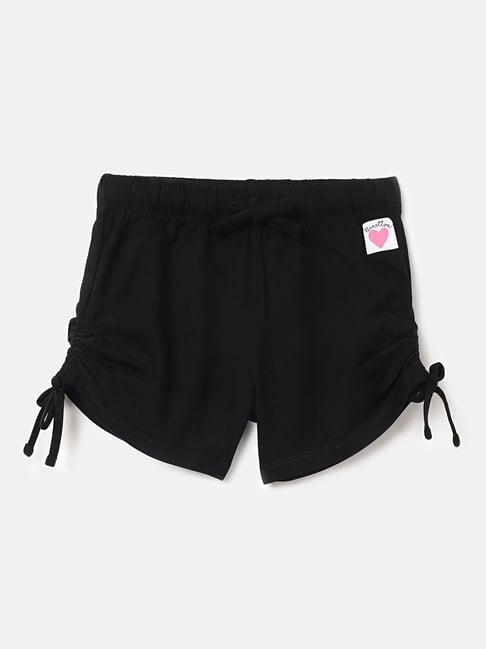 united colors of benetton kids black solid shorts
