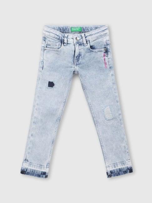 united colors of benetton kids blue washed jeans