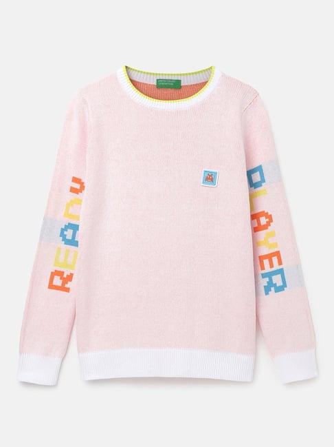 united colors of benetton kids boy's regular fit crew neck knitted sweater