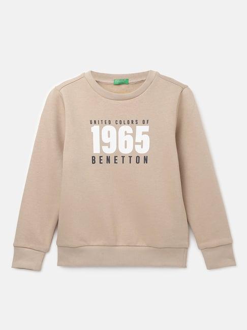 united colors of benetton kids boy's regular fit crew neck printed sweatshirt