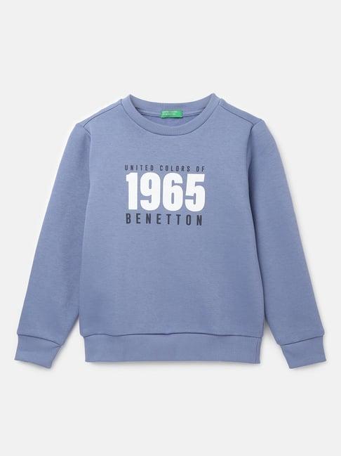 united colors of benetton kids boy's regular fit crew neck printed sweatshirt