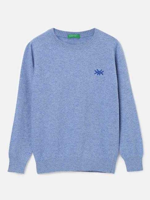 united colors of benetton kids boy's regular fit crew neck solid sweater