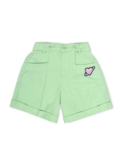 united colors of benetton kids green cotton shorts