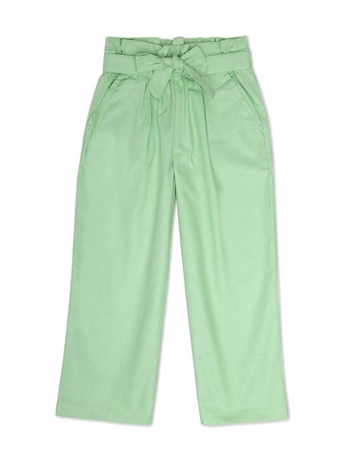 united colors of benetton kids green cotton trousers