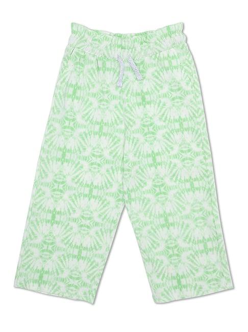 united colors of benetton kids green printed trousers