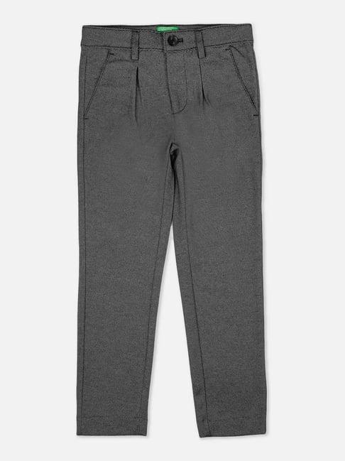 united colors of benetton kids grey textured pattern trousers