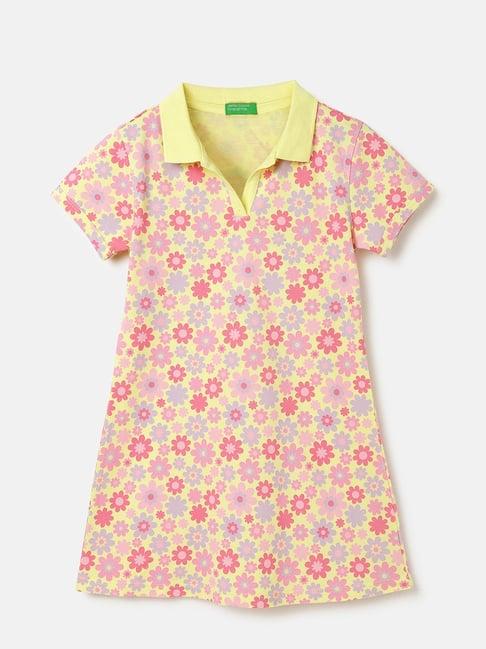 united colors of benetton kids multicolor floral print a-line dress