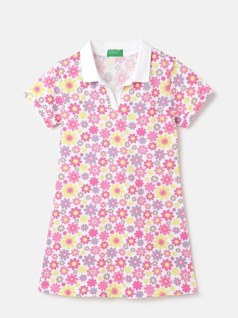 united colors of benetton kids multicolor printed a-line dress