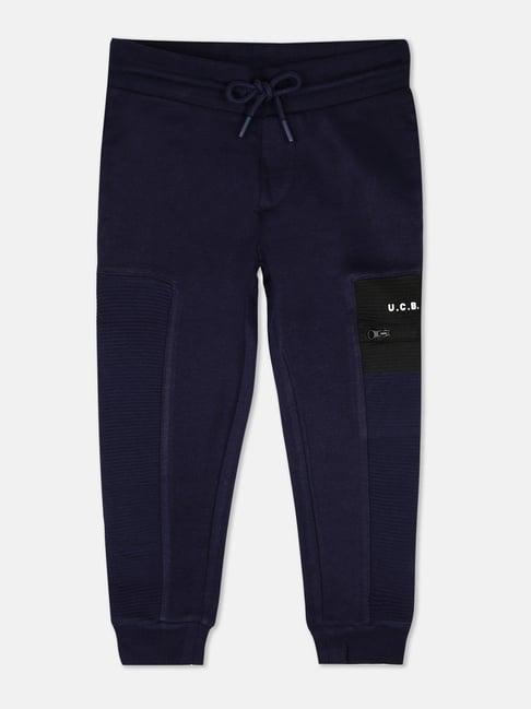 united colors of benetton kids navy cotton joggers