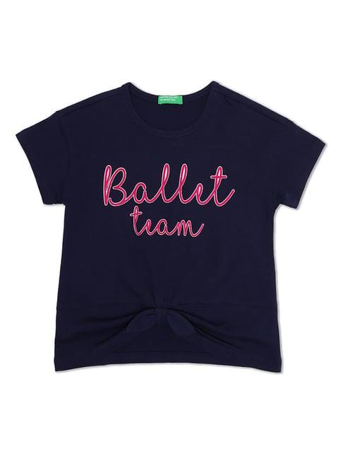 united colors of benetton kids navy graphic print t-shirt