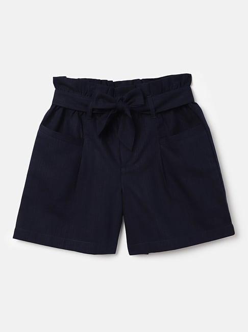 united colors of benetton kids navy solid shorts