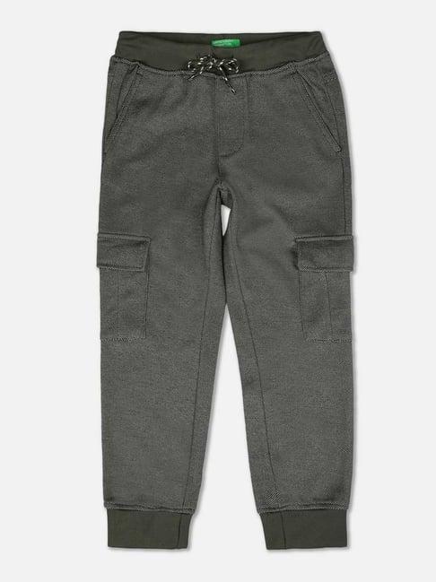 united colors of benetton kids olive textured pattern joggers