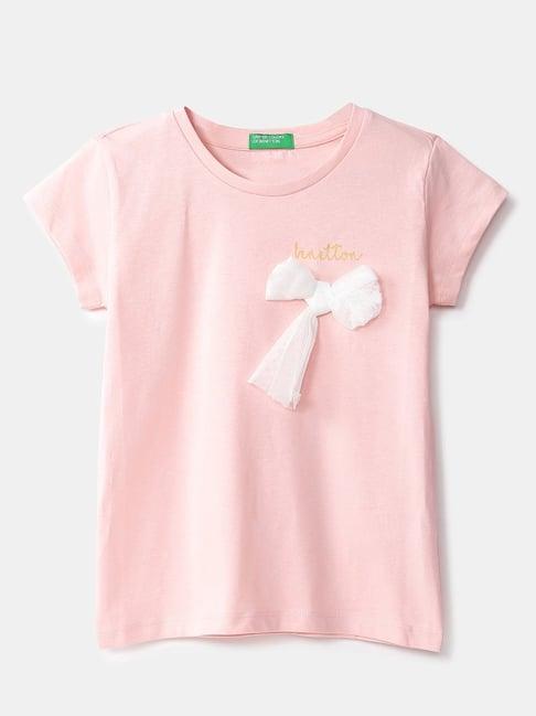 united colors of benetton kids pink applique top