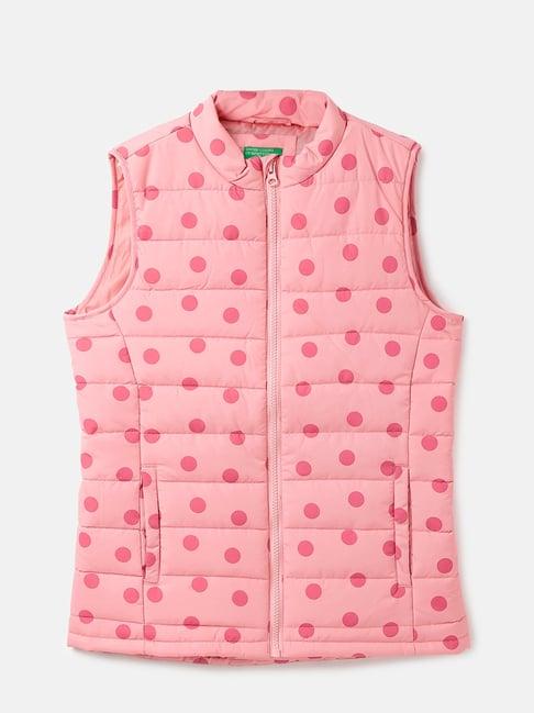 united colors of benetton kids pink printed jacket