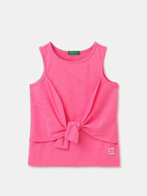 united colors of benetton kids pink regular fit top
