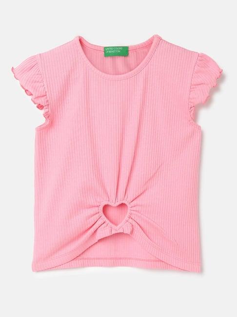 united colors of benetton kids pink solid top