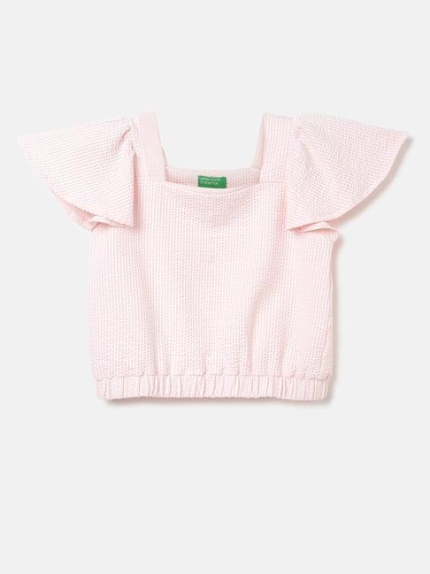 united colors of benetton kids pink striped top