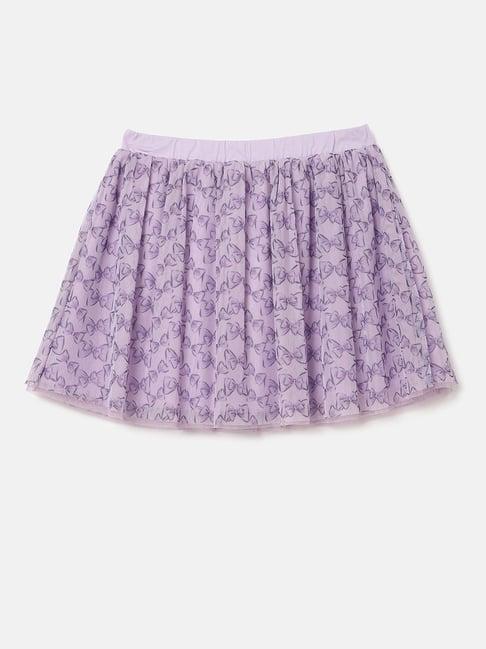 united colors of benetton kids purple printed skirt