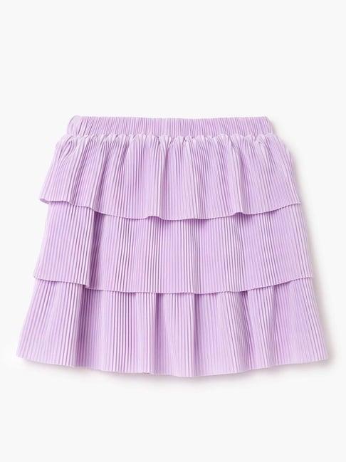 united colors of benetton kids purple regular fit skirt