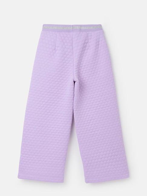 united colors of benetton kids purple solid trousers