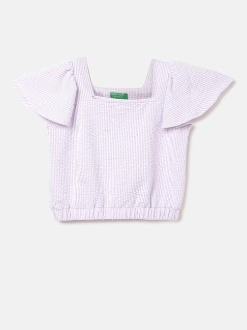 united colors of benetton kids purple striped top