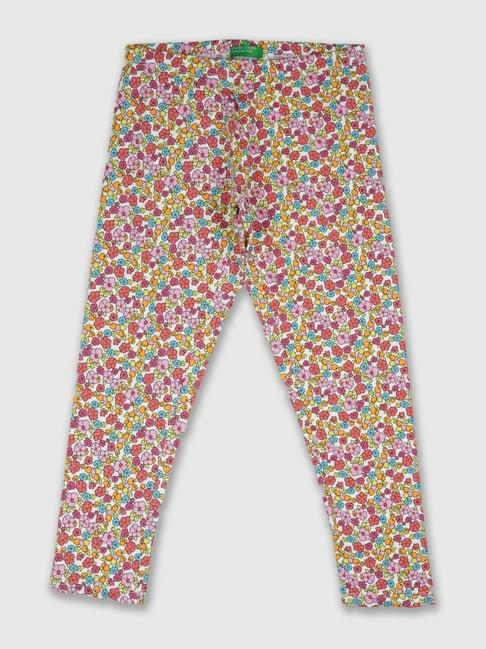 united colors of benetton kids white printed leggings