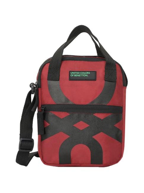 united colors of benetton kolten red printed small cross body bag