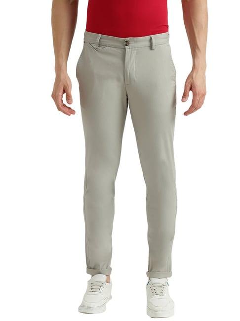 united colors of benetton light grey slim fit flat front trousers