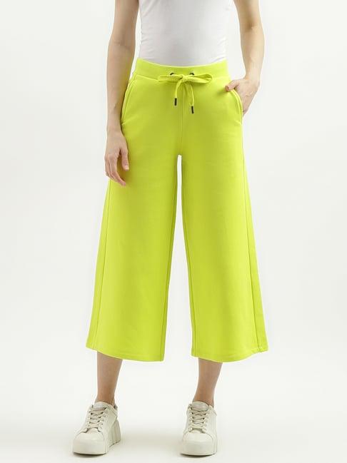 united colors of benetton lime green regular fit culottes
