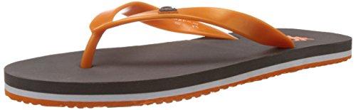 united colors of benetton men's basic 1 dark grey & orange open-back flip-flops (6 uk, set of 2 pairs)