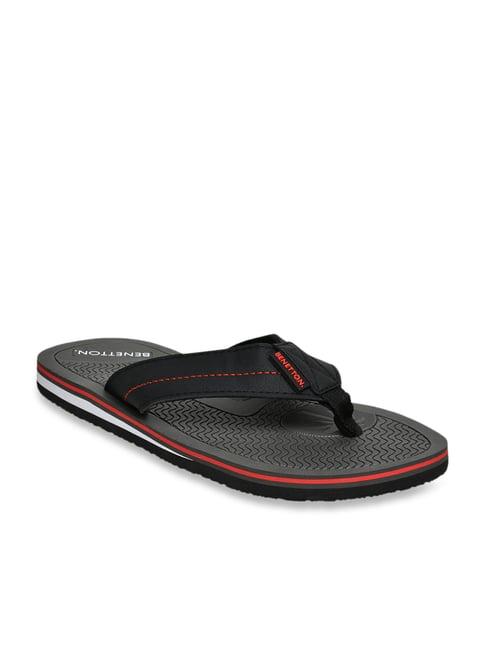 united colors of benetton men's black & grey flip flops