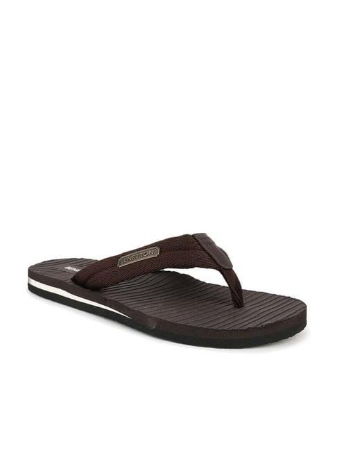 united colors of benetton men's brown flip flops