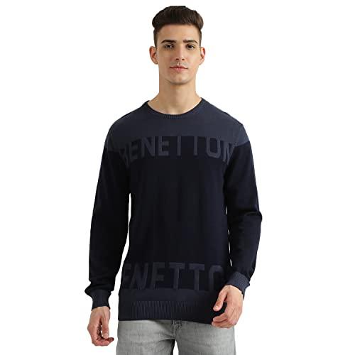 united colors of benetton men's cotton round neck sweater (22a1ctnk1043i901_multi_3xl) multicolour