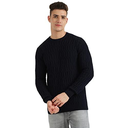 united colors of benetton men's cotton round neck sweatshirt (22a1cblk1052i016_navy blue_2xl)