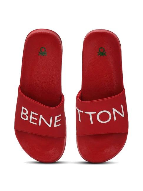 united colors of benetton men's red slides