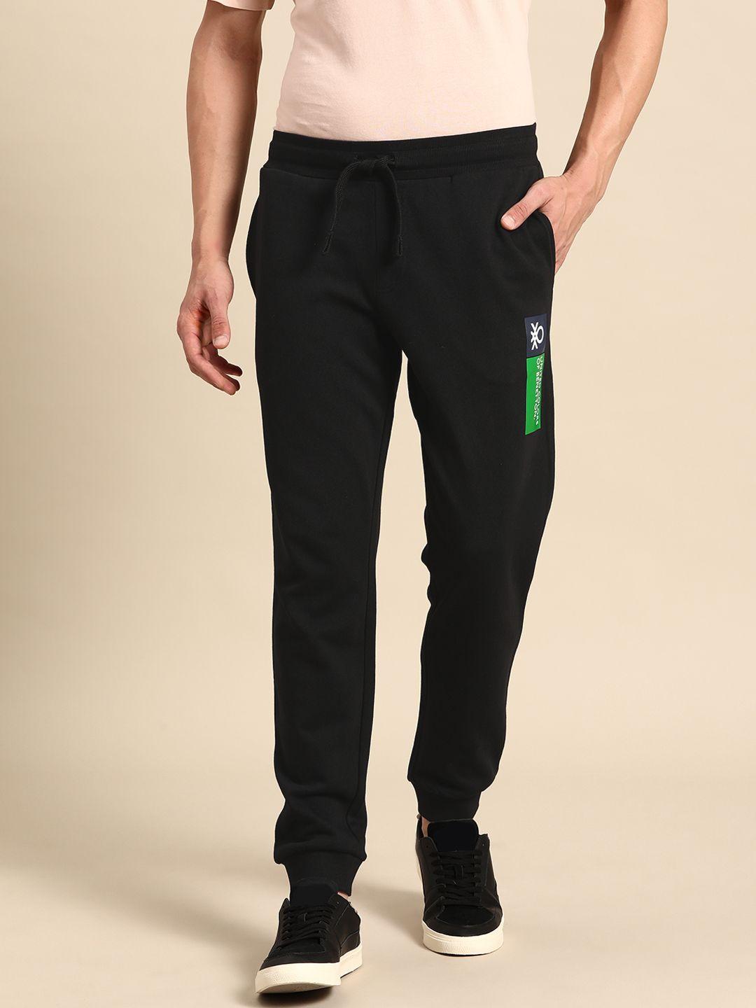 united colors of benetton men brand logo detail pure cotton joggers