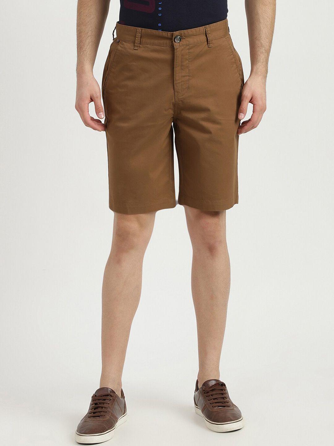 united colors of benetton men brown slim fit shorts