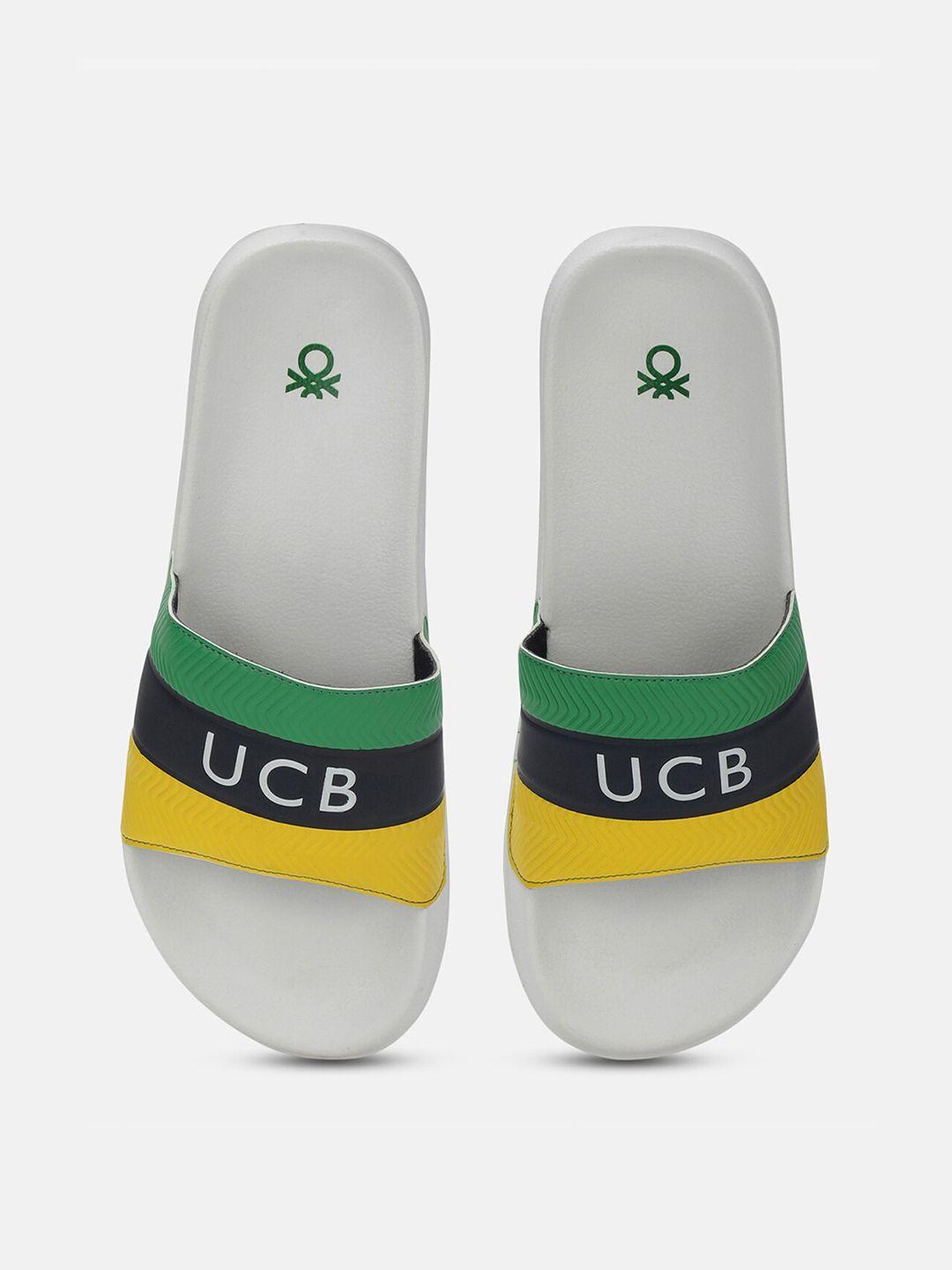 united colors of benetton men colourblocked sliders