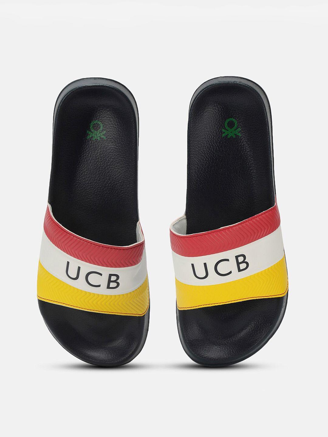 united colors of benetton men colourblocked sliders