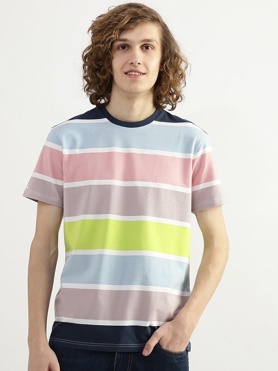 united colors of benetton men cotton striped t-shirt