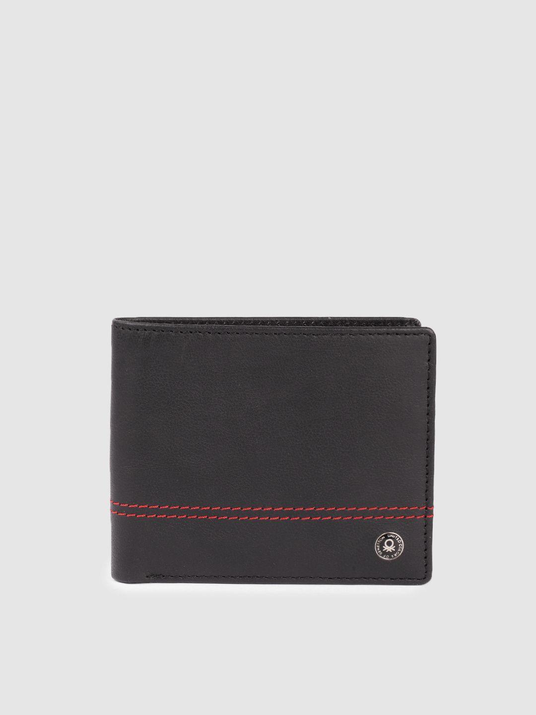 united colors of benetton men leather two fold wallet